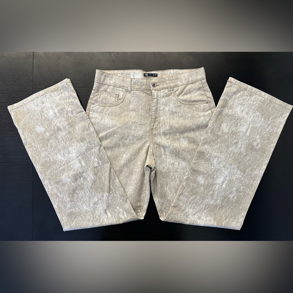 Zara Straight Leg Pants 50% Linen - Picture 3 of 11